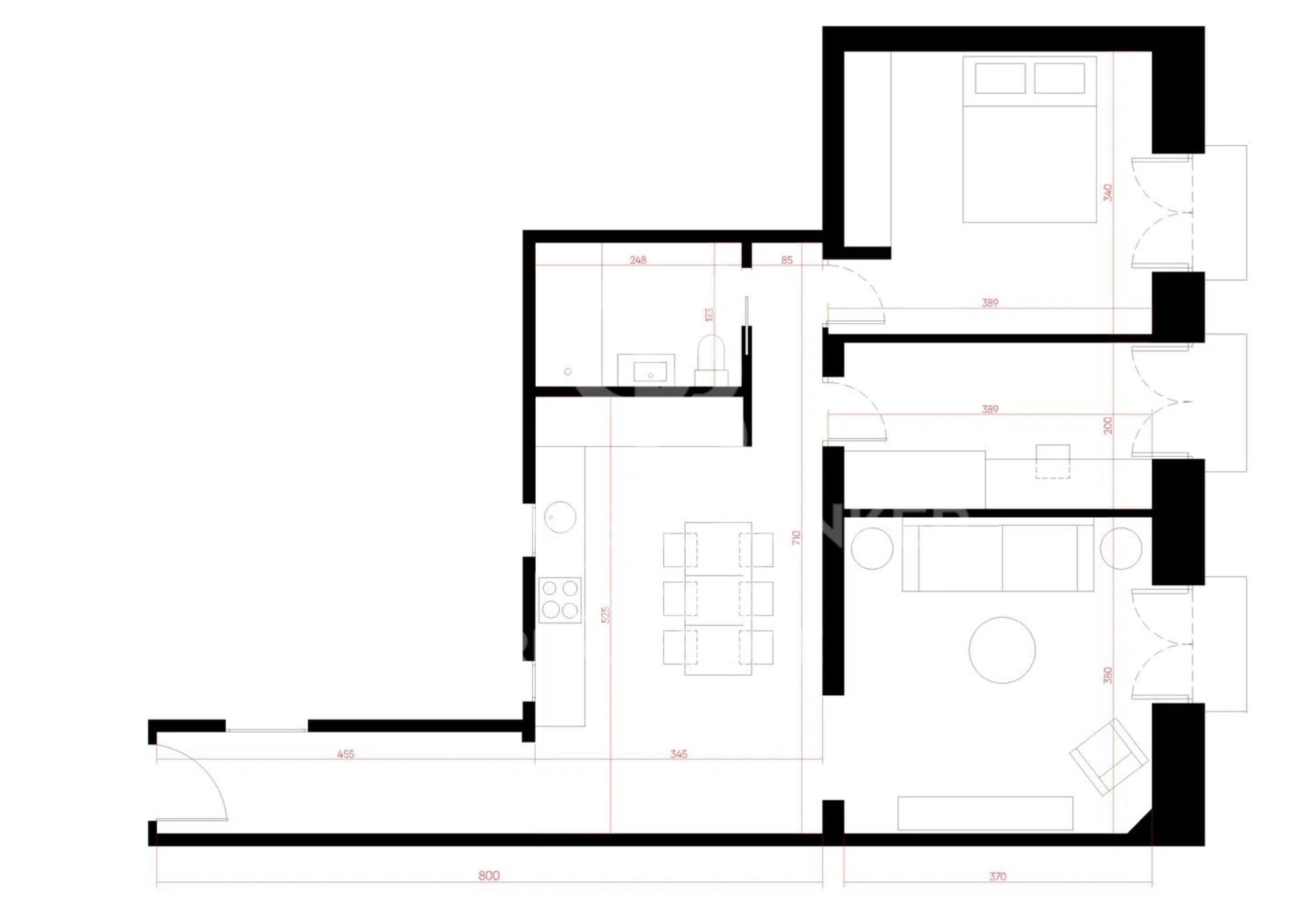 Renovated exterior flat with 2 bedrooms with 3 balconies in Malasaña, Madrid
