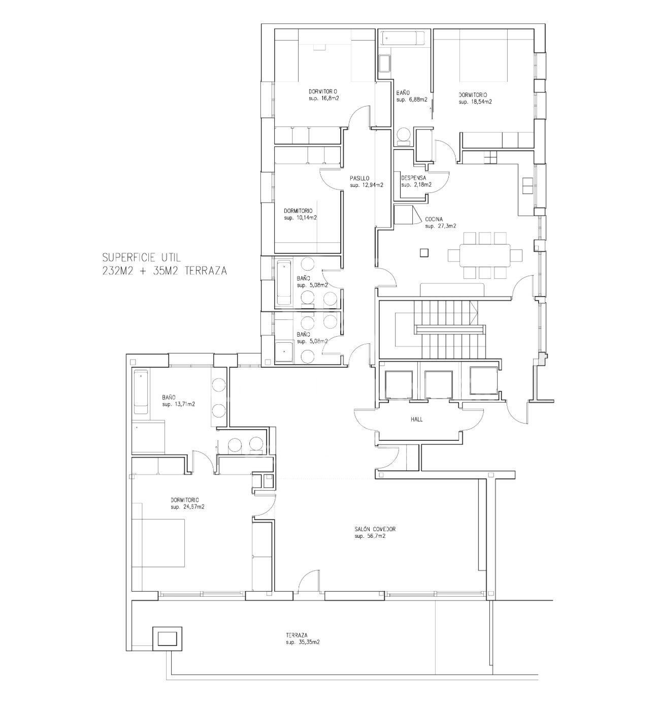 Penthouse to renovate in Castellana, Madrid