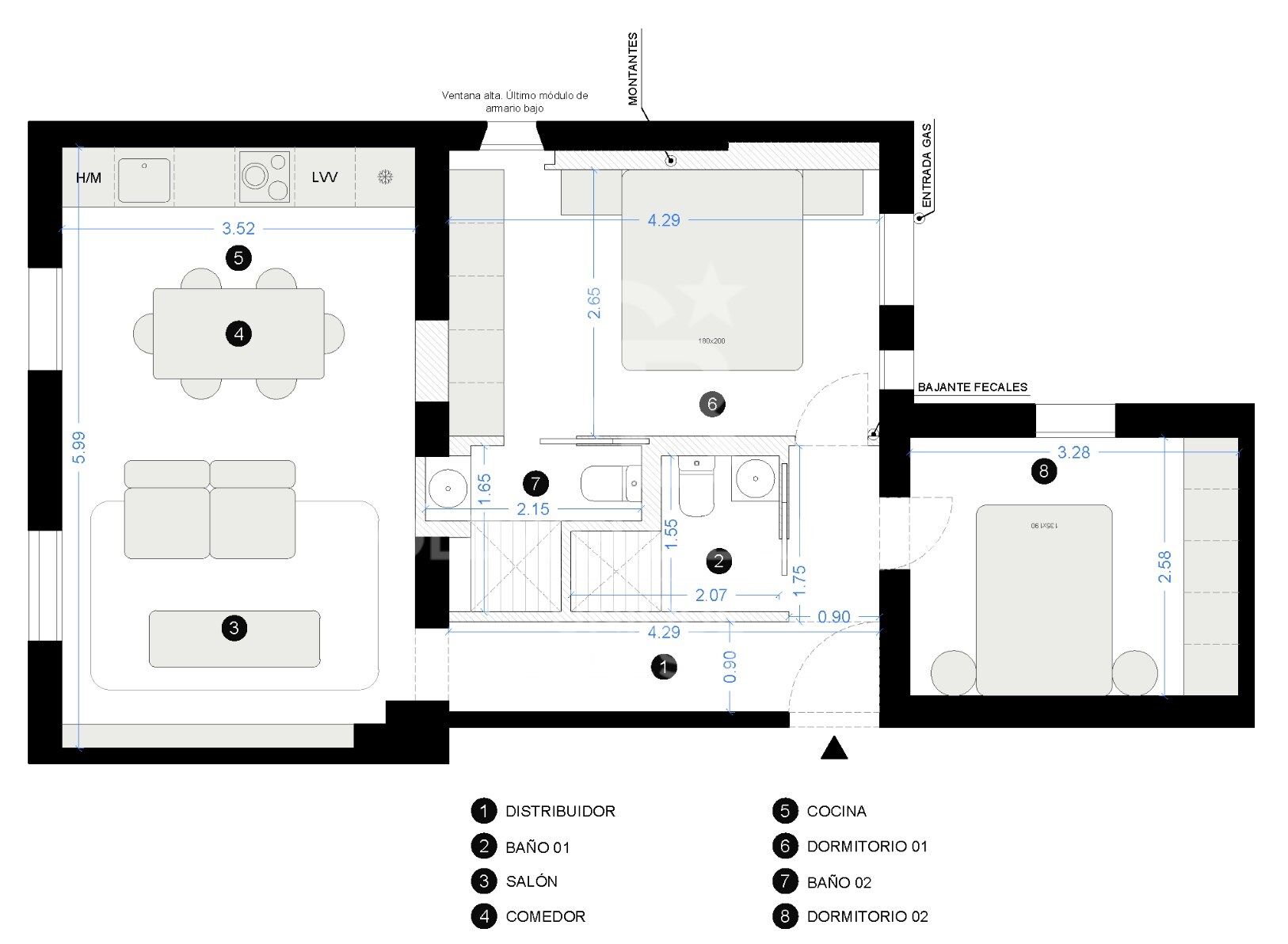 Two-bedroom apartment to renovate in Goya, Madrid
