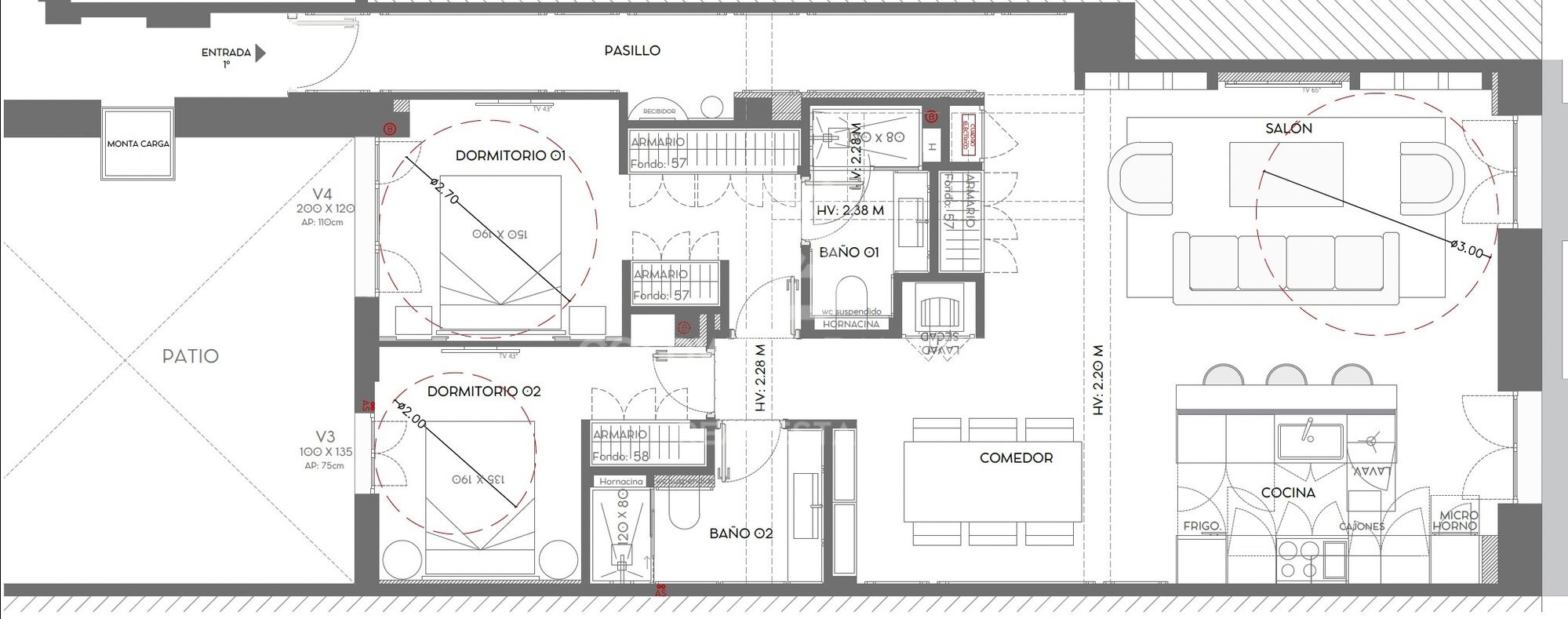 Exterior property with two bedrooms in Recoletos, Madrid