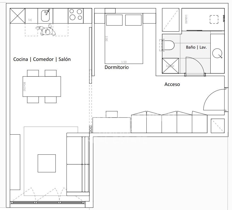 1-bedroom exterior flat in Colón, Madrid