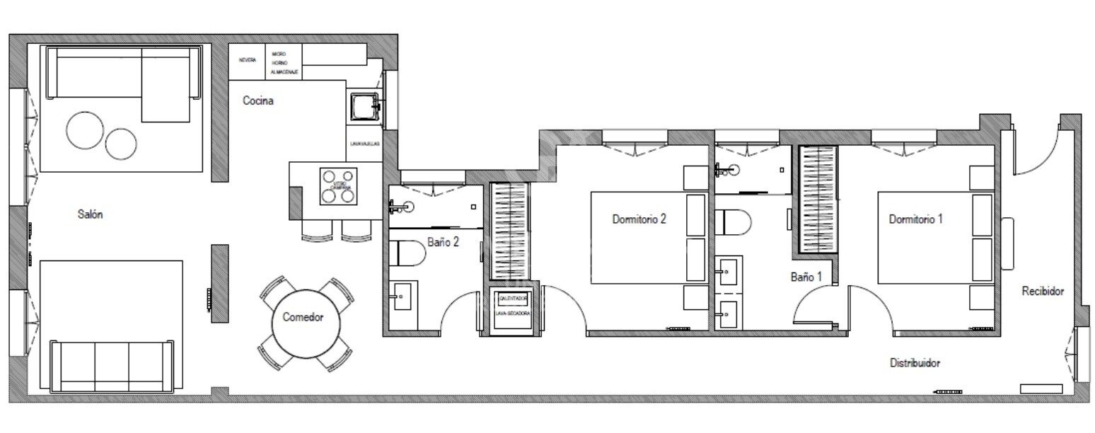 Renovated two-bedroom apartment in Castellana, Madrid