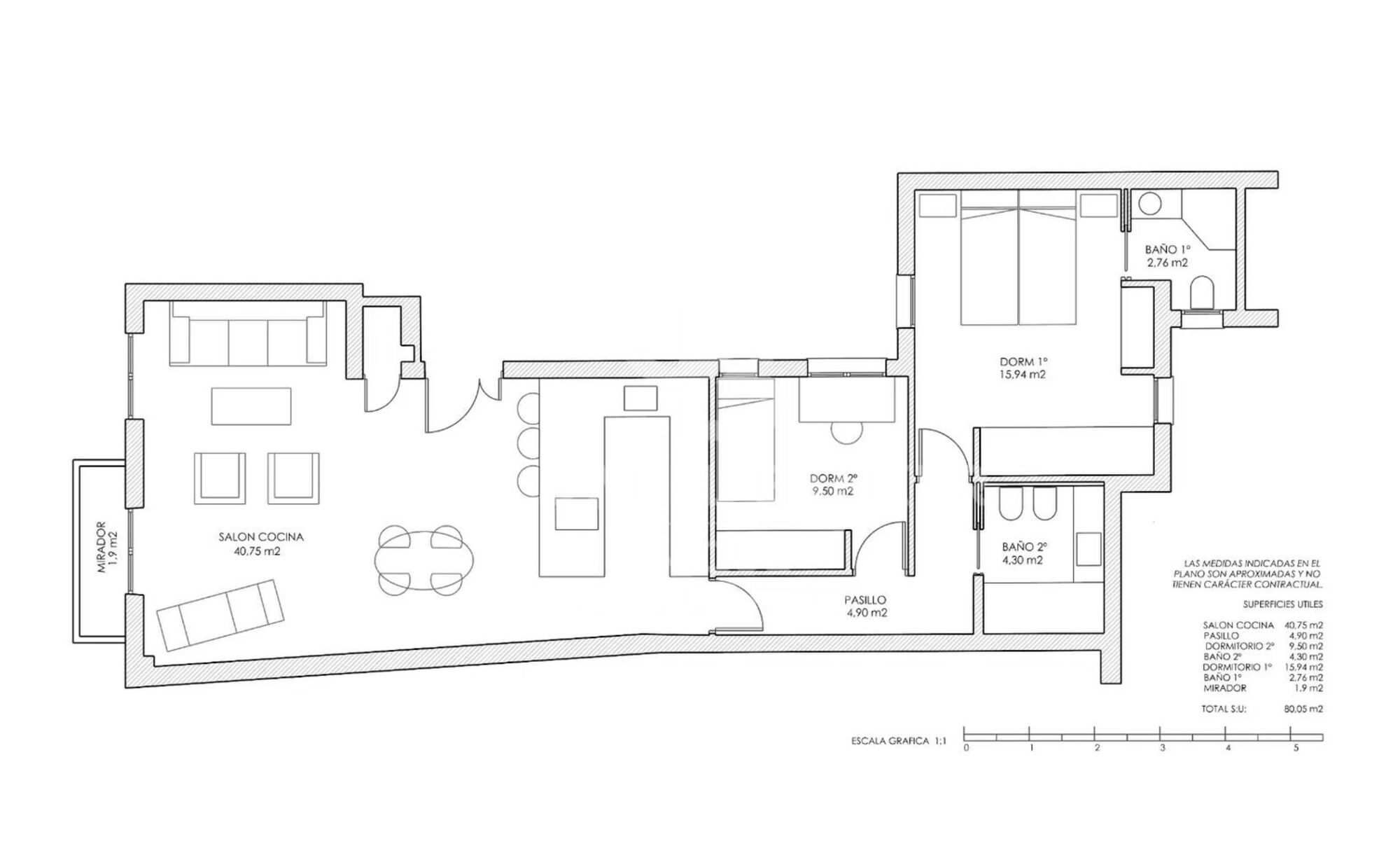 Renovated exterior flat in the Barrio de Las Letras, Madrid