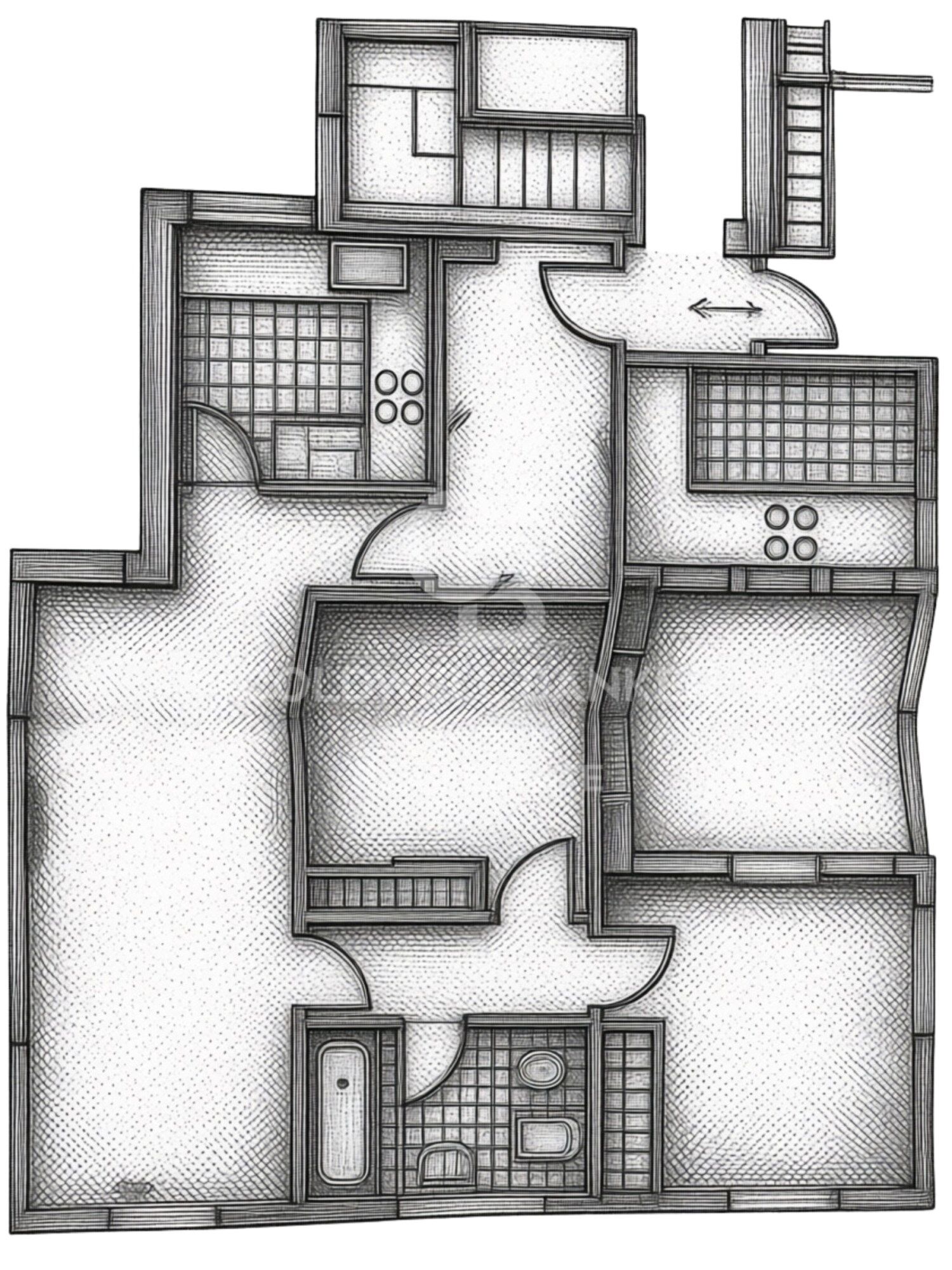 Two-bedroom apartment in a unique and spectacular building in Almagro, Madrid.