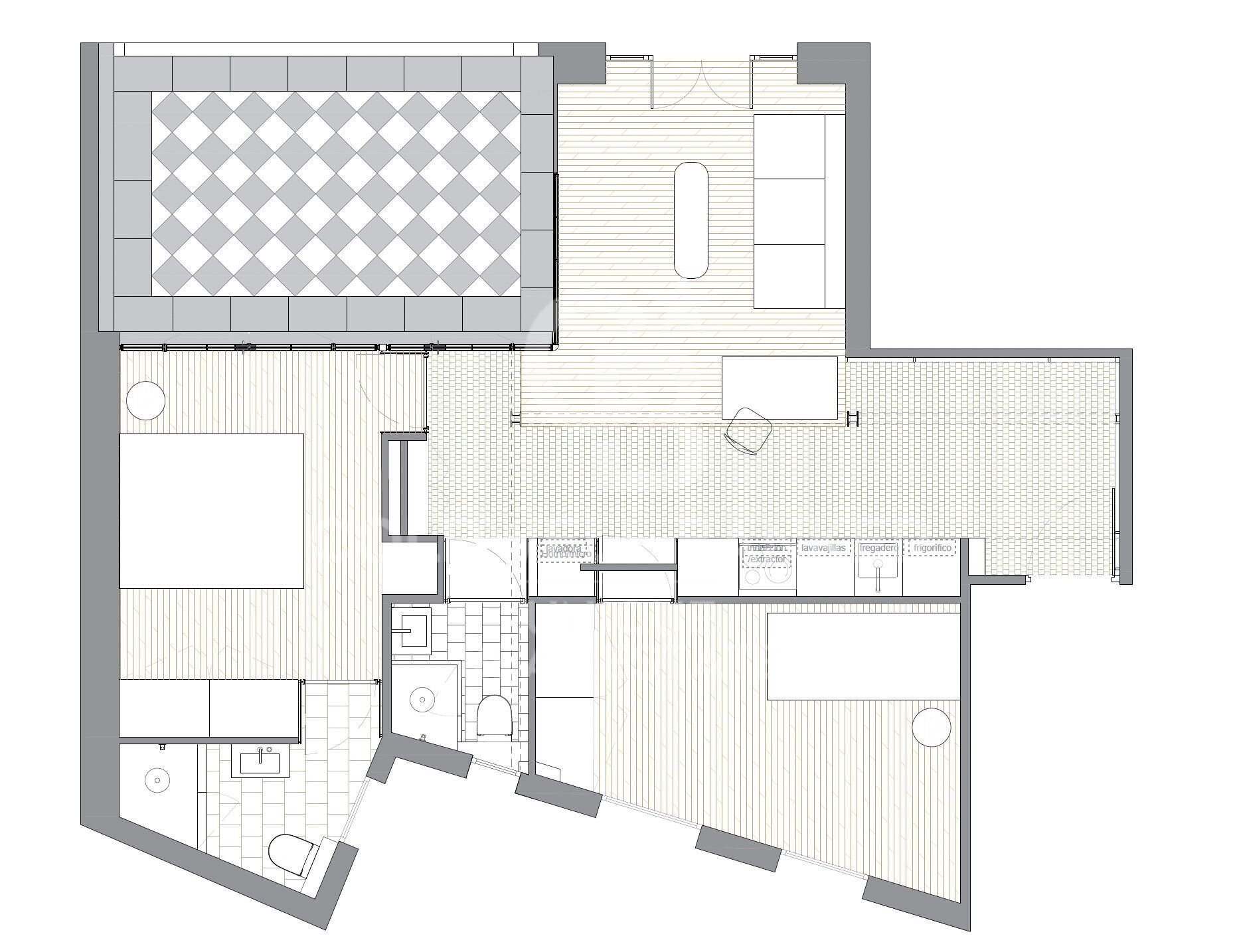 Refurbished 2 bedroom penthouse with terrace in Justicia