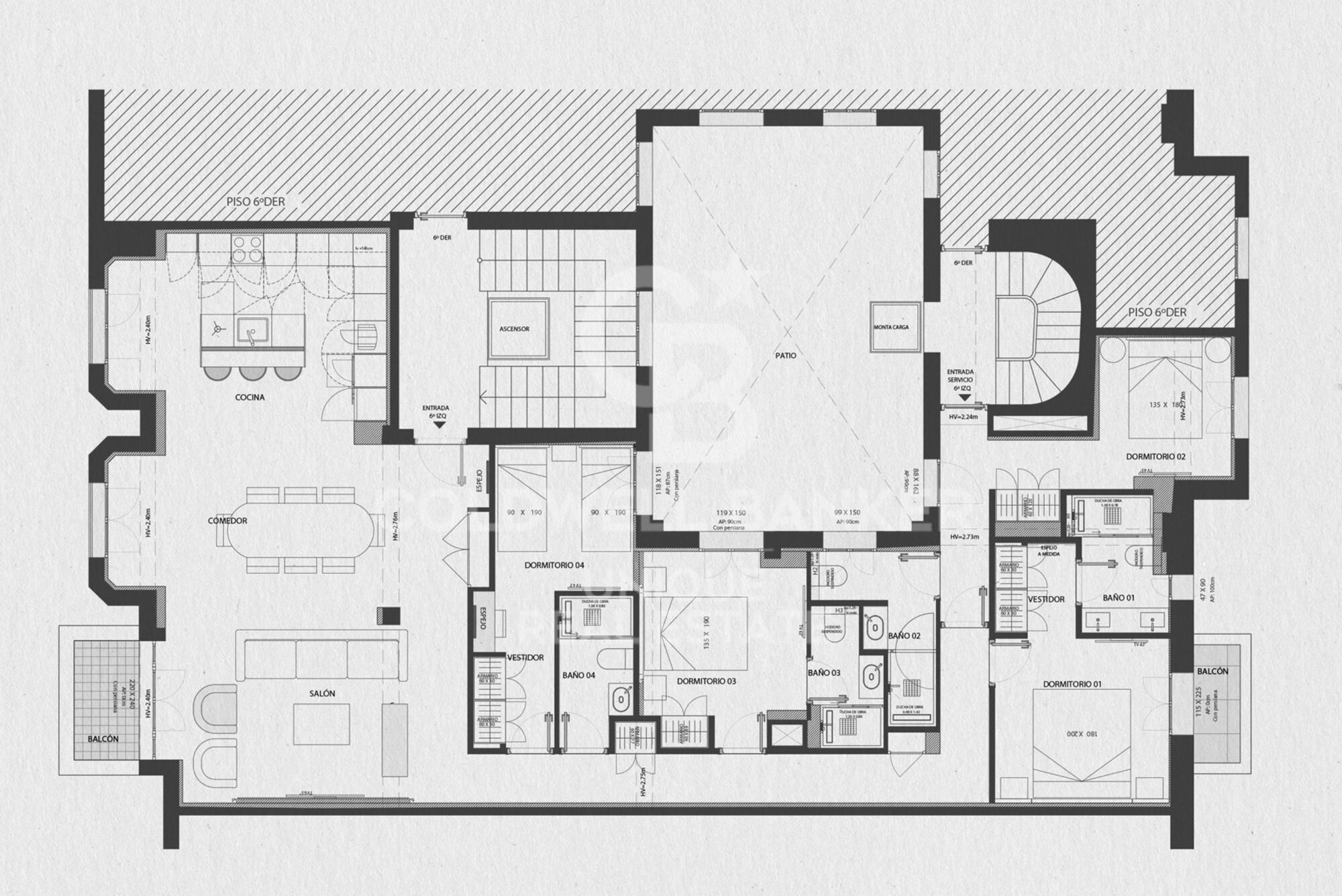 4-bedroom flat with balconies in Goya