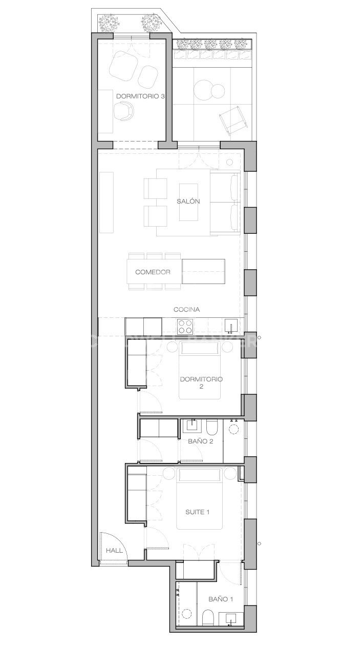 Penthouse 3 Bedrooms Sale Madrid