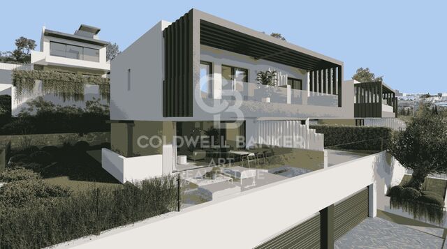 Semi-detached villas with panoramic views in Estepona